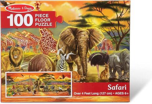 Melissa & Doug African Plains Safari Jumbo Jigsaw Floor Puzzle (100 pcs, Over 4 feet Long) in Kuwait