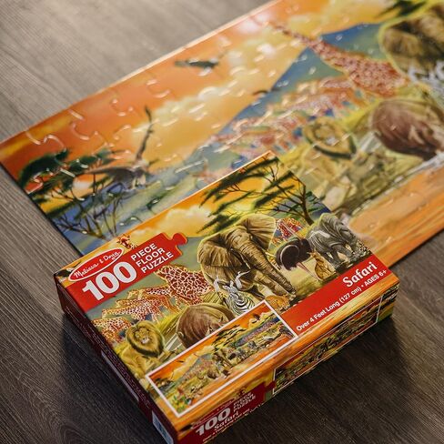 Melissa & Doug African Plains Safari Jumbo Jigsaw Floor Puzzle (100 pcs, Over 4 feet Long) in Kuwait