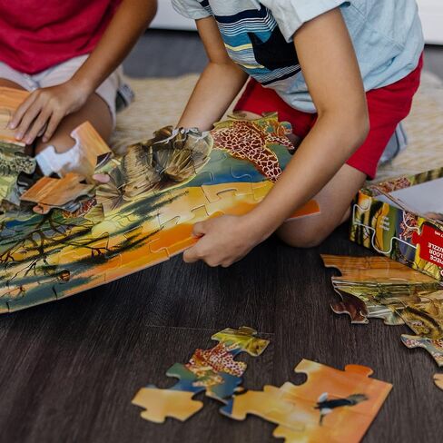 Melissa & Doug African Plains Safari Jumbo Jigsaw Floor Puzzle (100 pcs, Over 4 feet Long) in Kuwait