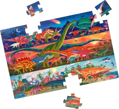Melissa & Doug Dinosaurs Jumbo Floor Puzzle 48-Piece Set with Guide in Kuwait