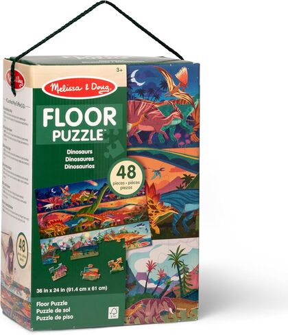 Melissa & Doug Dinosaurs Jumbo Floor Puzzle 48-Piece Set with Guide in Kuwait