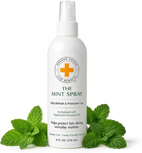 Orange Cross Lice Prevention Mint Spray - Keep Lice Away - Made with Natural Ingredients in The USA - No Parabens or Synthetic Dyes *from The Lice Experts* 8oz in Saudi Arabia