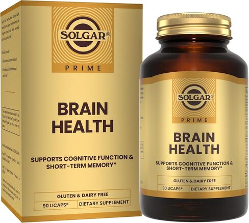 Solgar Full Spectrum Curcumin Brain Works, 90 Licaps - Support Memory Recall, Focus, Cognitive Function - Antioxidant Support - Curcumin, BacoMind, Choline, Vitamin B12 - Non-GMO, Vegan - 30 Servings in Kuwait