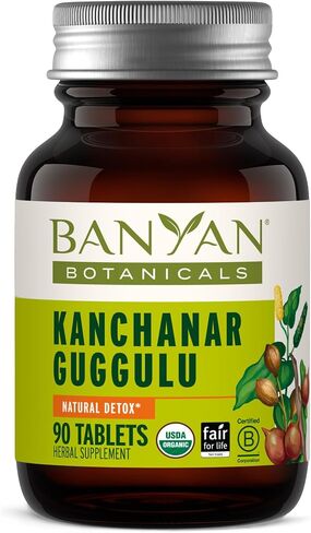 Banyan Botanicals Kanchanar Guggulu Tablets – Organic Ayurvedic Guggulu Formula – Ayurvedic Herbs for The Healthy Elimination of Natural Toxins* – 90 Tablets – Non-GMO Sustainably Sourced Vegan in Kuwait