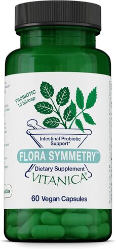 Vitanica Flora Symmetry, Shelf Stable Probiotic Supplement, Dr Formulated Probiotics for Women, Probiotics for Men and Adults, Acidophilus Probiotic, Non-GMO, Vegetarian, 60 Count (Flora Symmetry) in Kuwait