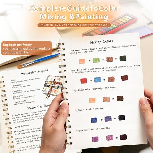 2-Pack Watercolor Workbook,Watercolor Coloring Book Set,12-Color Paint Set with Brush,Beginner-Friendly Watercolor Workbooks for Adults,Perfect for Gifting to Spark Creativity & Joy for Adults in Saudi Arabia