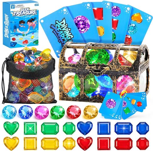 Diving Toys for Kids, Seek Treasure Underwater Pool Gem Hunt Pool Game in Saudi Arabia