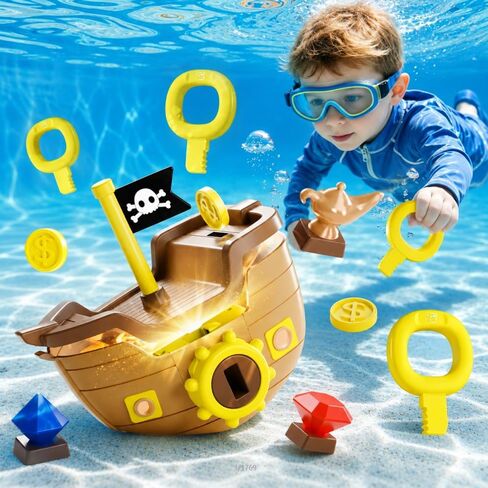 Funscape Kids Pool Diving Toy, Large Treasure Chest Water Dive Pool Games in Saudi Arabia