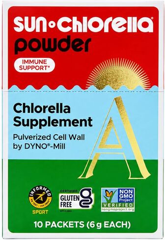 Sun Chlorella Powder Green Algae Superfood Supplement Supports Whole Body Wellness Immune Defense, Gut Health & Natural Energy Boost - Chlorophyll, B12, Protein, Non-GMO - 30 Packets in Saudi Arabia