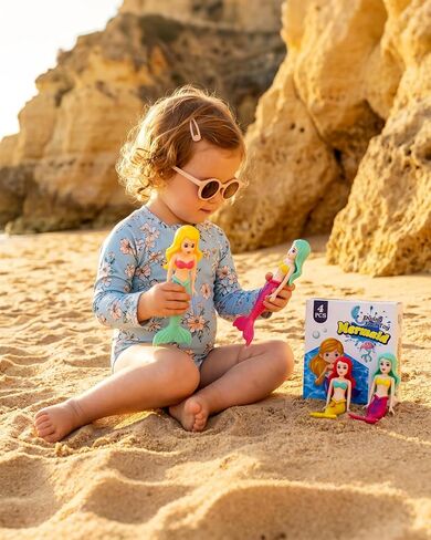 4 Pcs Mermaid Swim Dive Toys Pool Games Outdoor Water Essential Bath Accessories for Kid Toy Age 3 4 5 6 7 8 9 10 11 12 Year Old Cool Girl Boy Stuff Fun Summer Gift in Kuwait