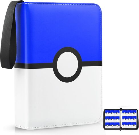 Trading Card Binder 9-Pockets, 900 Pockets Card Holder with 50 Removable Sleeves, Large Capacity & Waterproof Zipper Album Holder for Trading Card Collector，Portable Card Album Book for Card - Red in Saudi Arabia