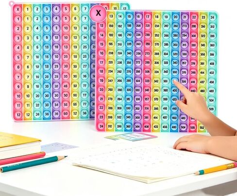 DK-SIMINA Large P0pp with Numbers, Rainbow Square Dimples Fidgett Ttoy 100 Bubble Math Toy Learning Tool for Teachers to Make Various Math Operations Poppers for Kids (1-100 Numbers) in Kuwait