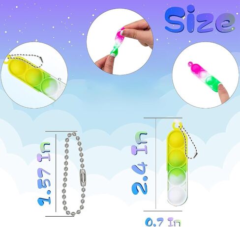 360 Pcs Rectangle Pop Keychain Mini Fidget Toys Bulk for Kids,Mini Pop Fidget Keychain Party Favors for Kids 4-8,8-12, Goodie Bag Stuffers Fidgets for Classroom Prizes Sensory Fidget Toy Packs in Saudi Arabia