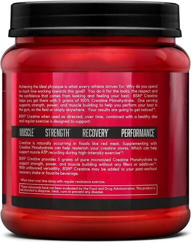 BSN Micronized Creatine Monohydrate Powder, Unflavored, 2 Months Supply-60 Servings, 10.9 ounce in Kuwait