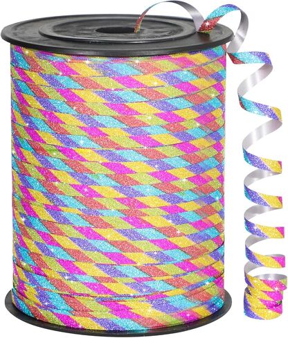 Rainbow Curling Ribbon 500 Yard Curly Colorful Balloon String Gift Wrapping in Kuwait