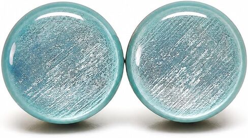 Stud Earrings, Shimmer, 10 mm, Handmade, Stainless Steel Posts for Sensitive Ears Stud for Women Men Girls (Bright Berry Shimmer) in Kuwait