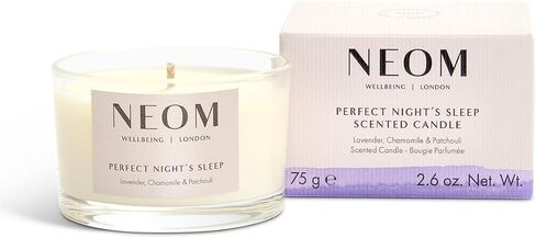 NEOM Lavender, Jasmine & Basil Candle, Travel Size | Scent to Sleep | Essential Oil Aromatherapy Candle | 100% Natural Fragrance in Kuwait
