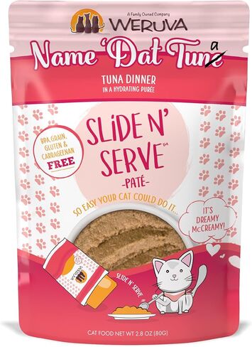 Weruva Slide N' Serve Paté Wet Cat Food, The Showcase Chowdown Variety Pack, 2.8oz Pouch, Pack of 16 in Kuwait