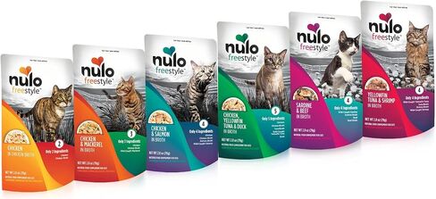 Nulo Freestyle Cat & Kitten Wet Cat Food Pouch, Premium All Natural Grain-Free Soft Cat Food Topper with Amino Acids for Heart Health and High Animal-Based Protein in Kuwait