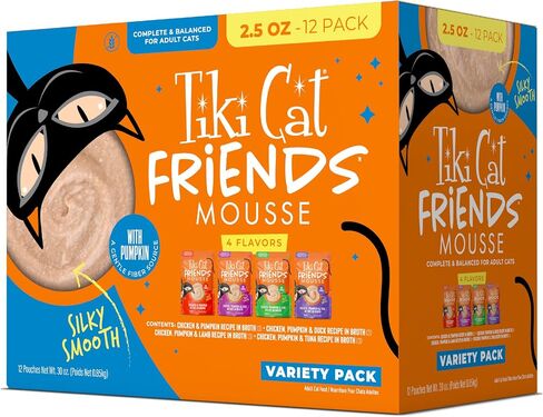 Tiki Cat Friends Mousse Wet Cat Food, Chicken Variety Pack, 2.5oz, 12ct in Kuwait