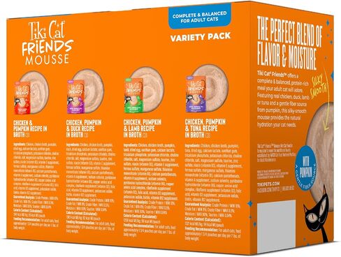 Tiki Cat Friends Mousse Wet Cat Food, Chicken Variety Pack, 2.5oz, 12ct in Kuwait
