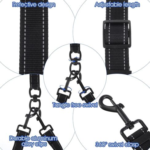 Double Dog Leash with Bowl and Waste Bags in Saudi Arabia