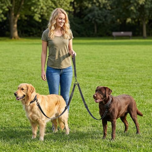 Double Dog Leash with Bowl and Waste Bags in Saudi Arabia