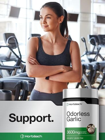 Odorless Garlic Softgels | 250 Count | Ultra Potent Garlic Extract | Non-GMO & Gluten Free Pills | by Horbaach in Kuwait