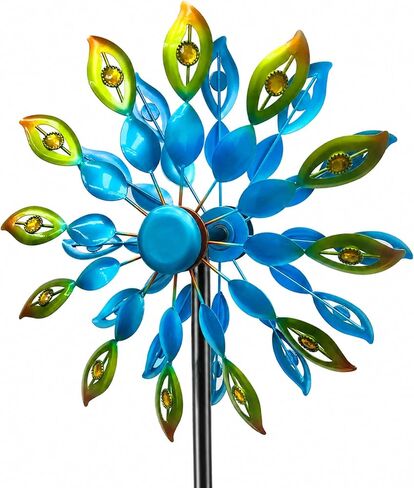 63" Metal Wind Spinner Outdoor, Double-Sided Garden Art Decor in Kuwait