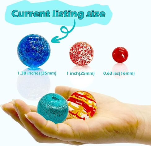 Taken All 10pcs 35mm Handmade Glass Marbles 1.38" Shooters for Ring Game & Home Decor in Saudi Arabia
