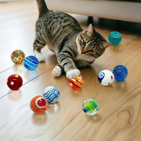 Taken All 10pcs 35mm Handmade Glass Marbles 1.38" Shooters for Ring Game & Home Decor in Saudi Arabia
