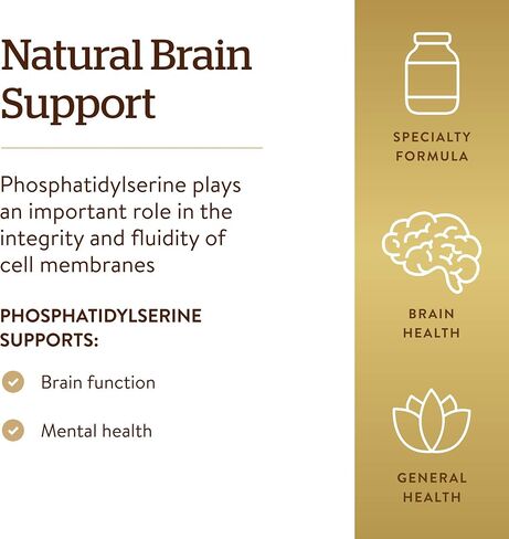 Solgar Phosphatidyl-Serine 200 mg, 60 Softgels - Premium Brain Health Supplement, Supports a Healthy Mind & Cognitive Function - Gluten Free, Dairy Free - 60 Servings in Saudi Arabia