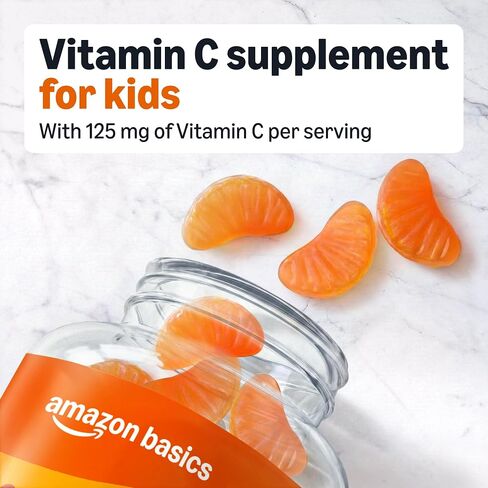 Amazon Brand - Mama Bear Vegan Kids Vitamin C, Orange, 60 Count, Immune Health, 125 mg per Gummy in Saudi Arabia