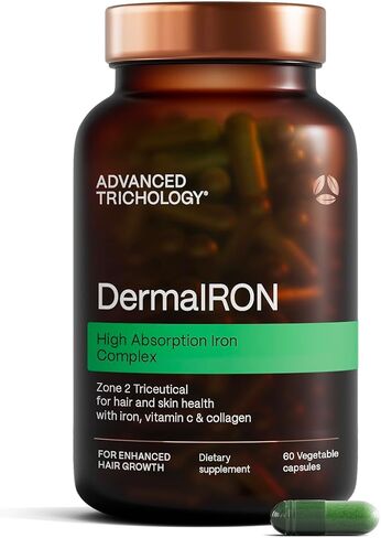 Derma-Iron Supplement for Women and Men - Iron blood builder pills for hair and skin with Collagen and natural Vitamin C, low iron and ferritin, thinning hair, hair loss support in Kuwait
