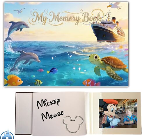 Autograph Book & Photo Album Combo for Disney World, Disneyland & Cruise Vacations – Character Signature Book, 40 Autographs & 40 Photos, Theme Park Trip Essentials ("My Autograph Book" Gray) in Kuwait