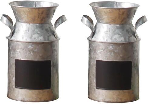 Hosley Galvanized Milk Can - 9.75" High. Ideal for Weddings, Spa, Flower Arrangements. O3 in Kuwait