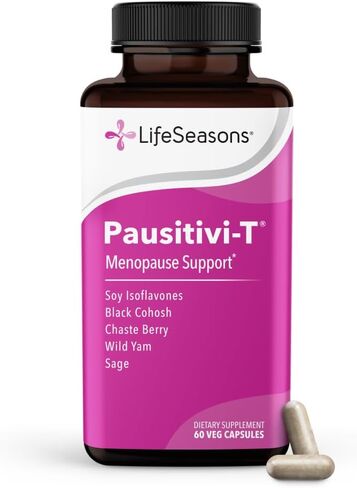 LifeSeasons - Pausitivi-T - Menopause Relief Supplement - Natural Support for Hot Flashes, Hormone Balance and Night Sweats - Contains Black Cohosh and Soy Isoflavones - 60 Capsules in Saudi Arabia