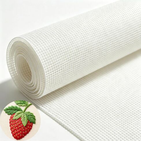 2 Pcs 18 Mesh Blank Needlepoint Canvas Roll, 20"x14" Needle Point Cross Stitch Fabric, White 100% Cotton, 18 Count Canvas for Cross Stitch & Needlepoint, Gift for Embroidery Enthusiast, Mom & Grandma in Saudi Arabia