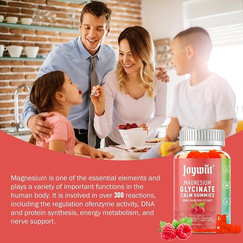 Magnesium Glycinate 500mg with Threonate 200mg for Adults & Kids, Magnesium Gummies with Vitamin D, B6, B12 for Calm Mood & Sleep Support, Non-GMO, Vegan, Pectin - 60 Counts in Kuwait