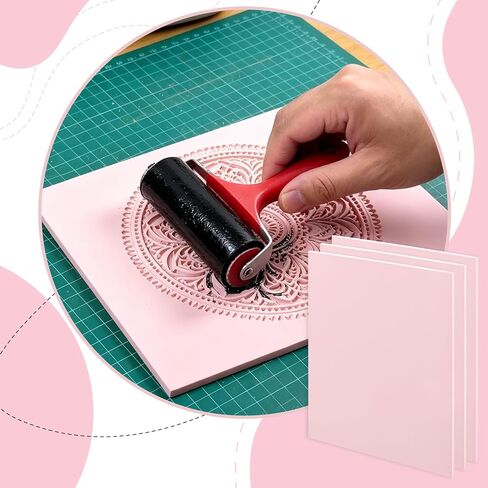 8 PCS 8 x 10 inch Rubber Linoleum Carving Blocks, Pink Linocut Blocks for Stamp Making, Printmaking & Block Printing Supplies in Saudi Arabia