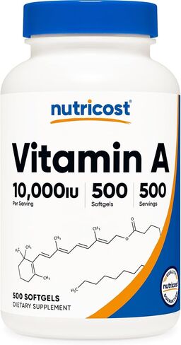 Nutricost فيتامين أ، 10000 وحدة دولية، 500 كبسولة هلامية in Kuwait