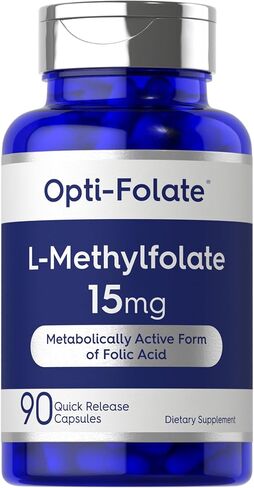 L Methylfolate 15mg | 90 Capsules | Max Potency | Optimized and Activated | Non-GMO, Gluten Free | Methyl Folate, 5-MTHF | by Opti-Folate in Kuwait