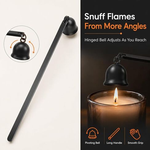 Saiveina 3 in 1 Candle Accessory Set, Candle Wick Trimmer, Wick Dipper, Candle Snuffer Extinguisher, Candle Care Kit with Gift Package for Candle Lover(Black) in Kuwait