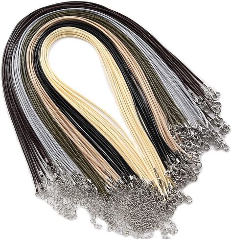 60Pcs Waxed Necklace Cord Bulk for Jewelry Making,Necklace Rope String with Clasp for DIY Bracelet Pendant,Multicolor in Saudi Arabia