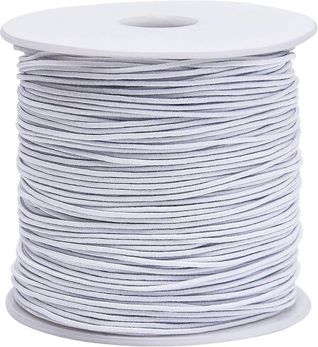 0.8 mm Elastic String Cord Thread Cords for Jewelry Making Bracelets Beading, 109 Yards, White in Kuwait