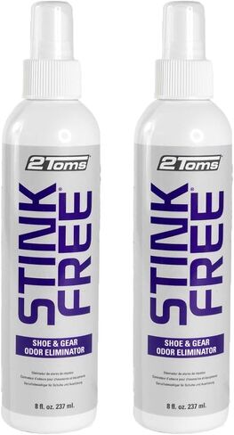 2Toms StinkFree Shoe Odor Eliminator Spray, Removes Gear Odors Caused by Sweat, 8 Ounces, 2 Bottles in Saudi Arabia