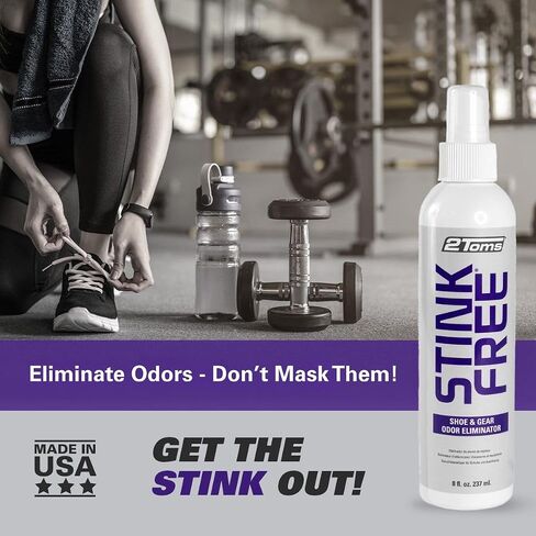 2Toms StinkFree Shoe Odor Eliminator Spray, Removes Gear Odors Caused by Sweat, 8 Ounces, 2 Bottles in Saudi Arabia