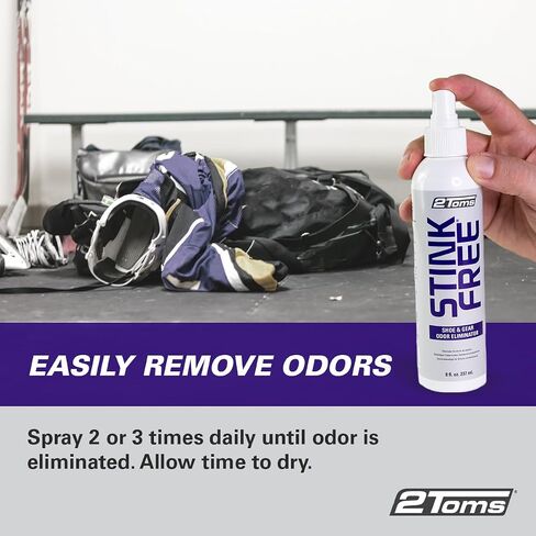 2Toms StinkFree Shoe Odor Eliminator Spray, Removes Gear Odors Caused by Sweat, 8 Ounces, 2 Bottles in Saudi Arabia
