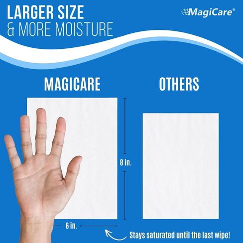 MagiCare Hand Sanitizer Wipes (2 Canisters) - Disposable 75% Alcohol Wipes - Premium Unscented Sanitizing Wipes for Home, Travel, Classroom, Camping, etc. - Two, 100ct Hand Wipes Canisters (200pcs) in Kuwait