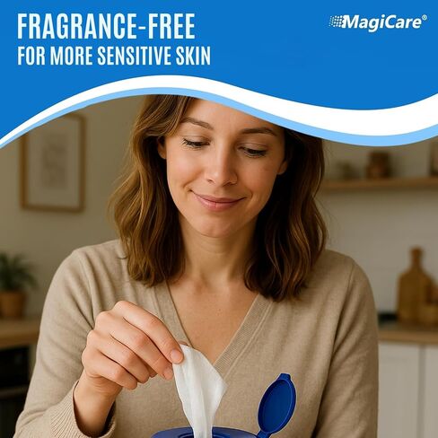 MagiCare Hand Sanitizer Wipes (2 Canisters) - Disposable 75% Alcohol Wipes - Premium Unscented Sanitizing Wipes for Home, Travel, Classroom, Camping, etc. - Two, 100ct Hand Wipes Canisters (200pcs) in Kuwait